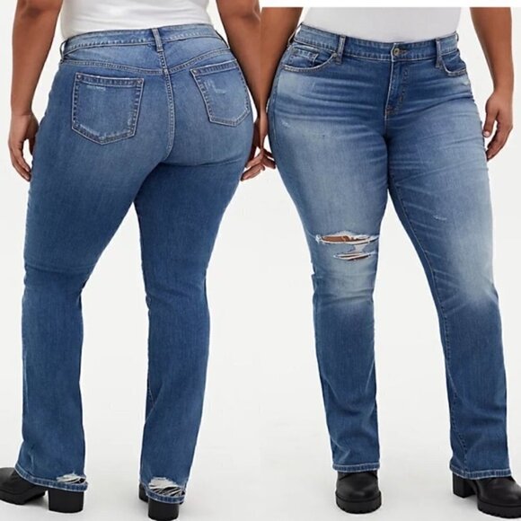 NWT Torrid Distressed Mid Rise Slim Boot Jeans Size 18T x 33" - Picture 1 of 7